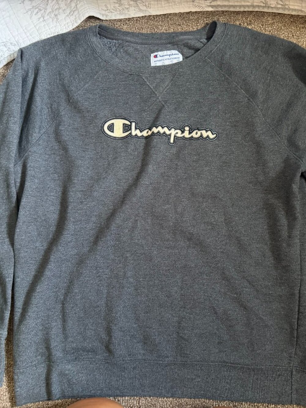 Champion Womens Crewneck Pullover Sweater Grey size XL
